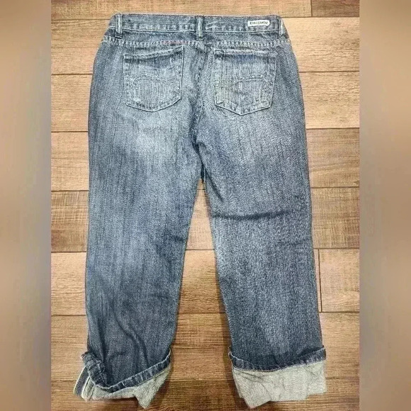 Kali Denim Womens Crop Capri Denim Jeans Distressed Juniors 7 - Picture 5 of 6